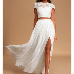 LuLus lace two piece maxi dress